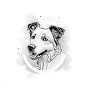 Dog border collie tattoo design idea