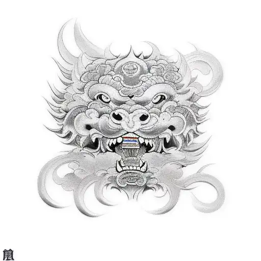 Foo Dog tattoo design idea