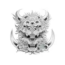 Foo Dog tattoo design idea