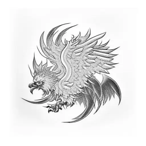flying angry black white phoenix leg tattoo tattoo design idea