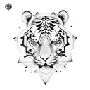 tiger Half origami tattoo design idea