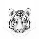tiger Half origami tattoo design idea