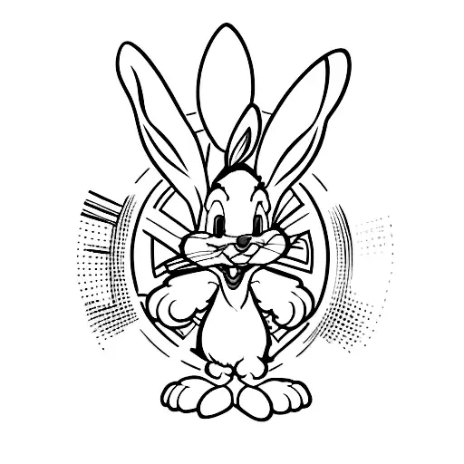 bugs bunny con un arma drogado  tattoo design idea