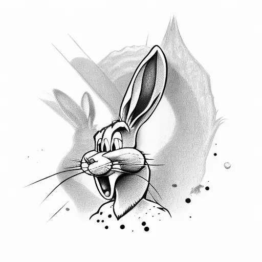 bugs bunny con un arma drogado  tattoo design idea