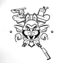 bugs bunny con un arma de 3cm tattoo design idea