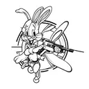 bugs bunny con un arma de 3cm tattoo design idea