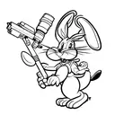 bugs bunny con un arma de 3cm tattoo design idea