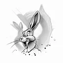 bugs bunny con un arma drogado  tattoo design idea