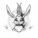 bugs bunny con un arma drogado  tattoo design idea