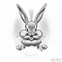 bugs bunny con un arma drogado  tattoo design idea