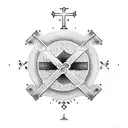 alpha and omega sing around the cross tattoo design idea