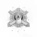 alpha and omega sing around the cross tattoo design idea