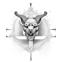 alpha and omega sing around the cross tattoo design idea