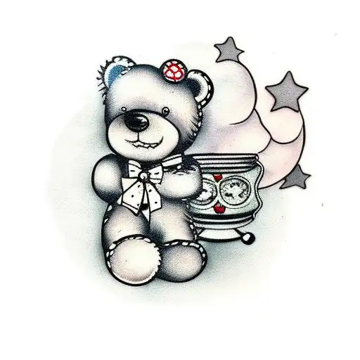 Cute Bear Tattoo Idea