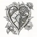 heart with gems from zelda ocarina of time in its corners  tattoo design idea