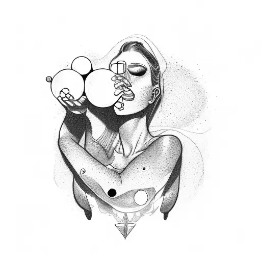 strange nude girl saddling nuclear bomb tattoo design idea