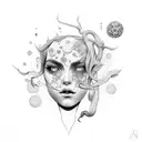 strange nude girl and scorpio tattoo design idea