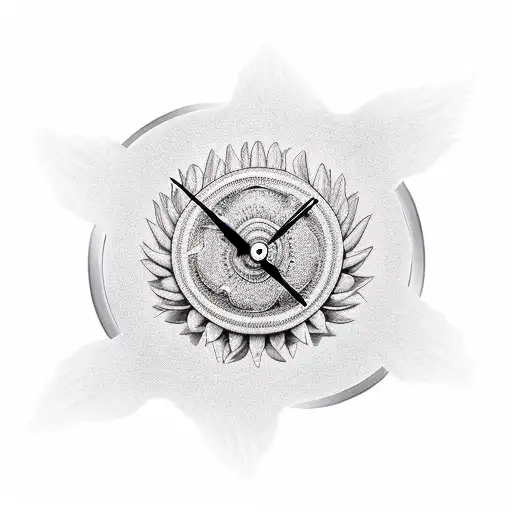 stairs to heaven, dove, angel, dog paw, number 13, clock and also protea flower  tattoo design idea