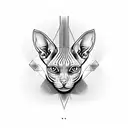 sphynx cat tattoo design idea