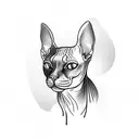 sphynx cat tattoo design idea