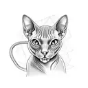 sphynx cat tattoo design idea