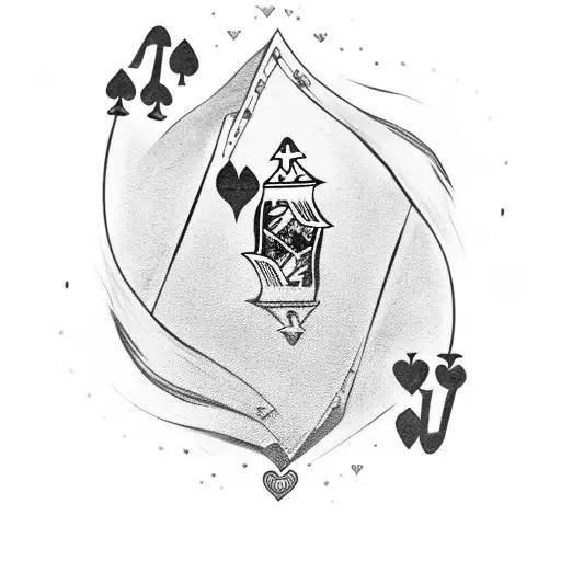 A stylized ace of hearts with bull horns emerging from the sides tattoo design idea