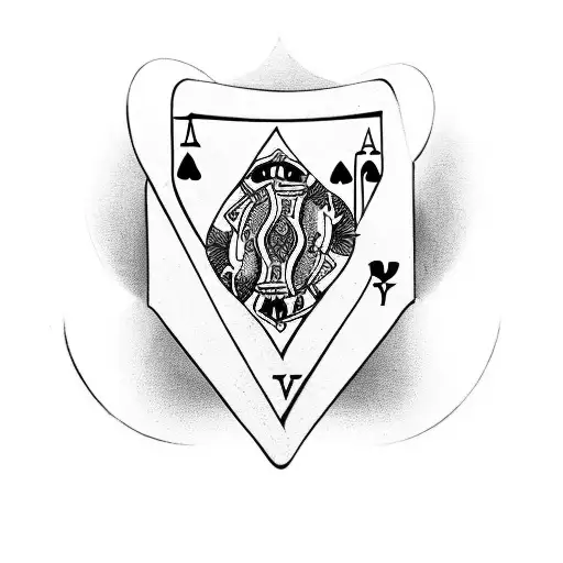 An ace of hearts with bull horns emerging from the sides of the card tattoo design idea
