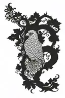 polish falcon Irish tree of life tattoo design idea
