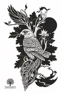 polish falcon Irish tree of life tattoo design idea