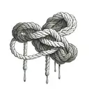 freezing place vs melting place and ropes are trying to keep them together but the rope is breaking  tattoo design idea