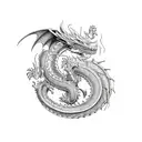 Judgement chain dragon tattoo design idea