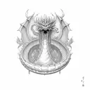Judgement chain dragon tattoo design idea