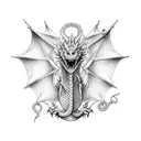 Judgement chain dragon tattoo design idea