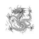 Judgement chain dragon tattoo design idea