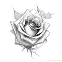 Judgement chain with rose stem and cross tattoo design idea