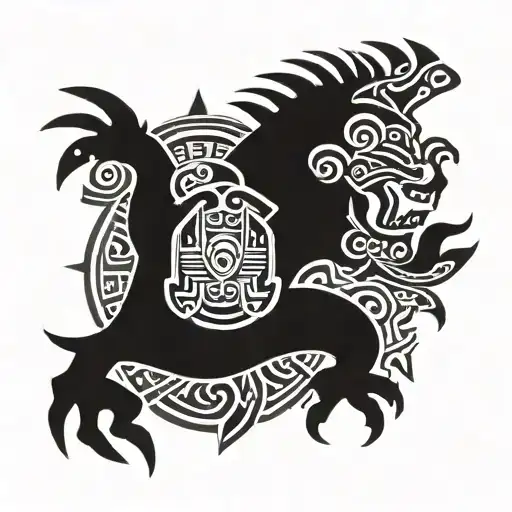 aztec god of wealth and greed  tattoo design idea