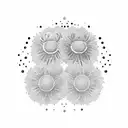 mother and son silhouette. colourful flowers. the name Kai Austria tattoo design idea