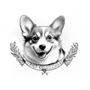 corgi and cat tattoo design idea