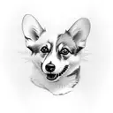 corgi and cat tattoo design idea