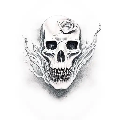 scary horror witch realistic tattoo design idea