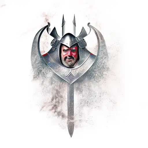 medieval warrior tattoo design idea