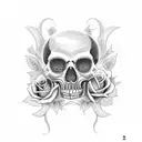 mexican skull and roses tattoo design idea