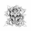 mexican skull and roses tattoo design idea