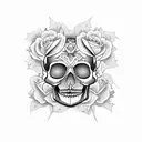 mexican skull and roses tattoo design idea