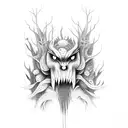 forest monster tattoo design idea