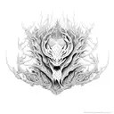 forest monster tattoo design idea