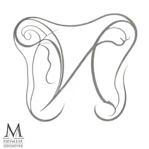hidden letter M and P hidden tattoo design idea