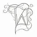 hidden letter M and P hidden tattoo design idea