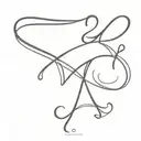 hidden letter M and P hidden tattoo design idea