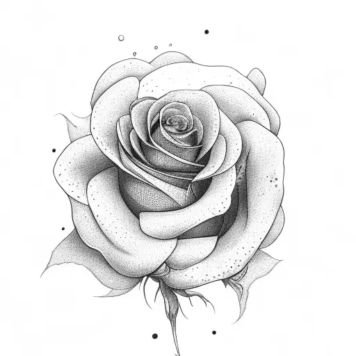 Combine the Baby's breath and red rose tattoo design idea
